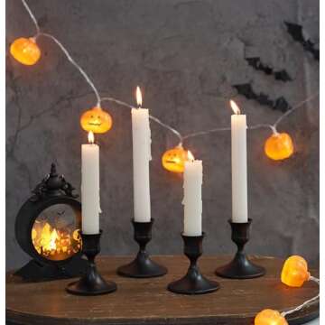 Willceka Black Taper Candle Holder, Candlestick Holders, Vintage Metal for Table Centerpieces Wedding Decor (Matte Black, 2 Pcs)