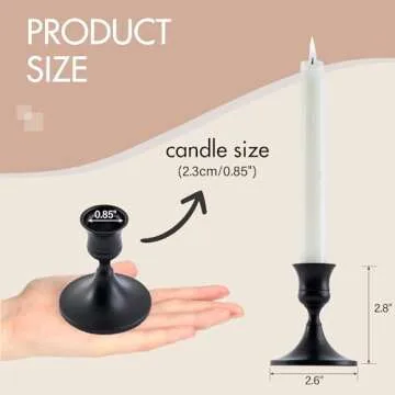 Willceka Black Taper Candle Holder, Candlestick Holders, Vintage Metal for Table Centerpieces Wedding Decor (Matte Black, 2 Pcs)