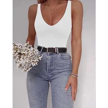 SAUNGKUAI Women’s Sexy Plunge Bodysuit for Night Out