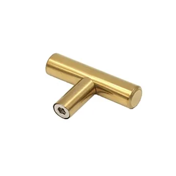 homdiy Gold Cabinet Knobs 15 Pack Cabinet Hardware Knobs Polished Brass - HD201PB Single Hole T Knob with 2in Overall Length Drawer Pulls and Knobs Gold