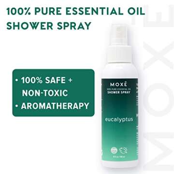 MOXE Eucalyptus Oil Shower Mist, Spa Steam Spray, Certified Natural 100% Essential Oils, Made in USA...