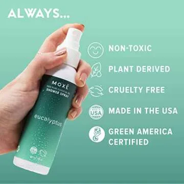 MOXE Eucalyptus Oil Shower Mist, Spa Steam Spray, Certified Natural 100% Essential Oils, Made in USA, Aromatherapy, Sinus Congestion Relief, Tension Relief (4oz)