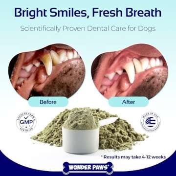 Wonder Paws Dental Powder for Dogs – Teeth Cleaning & Dental Care Made Easy – Removes Plaque, Ta...