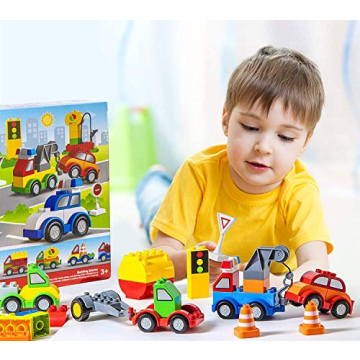 PREXTEX Building Toys - 60-Piece Toddler Block Set for Cars