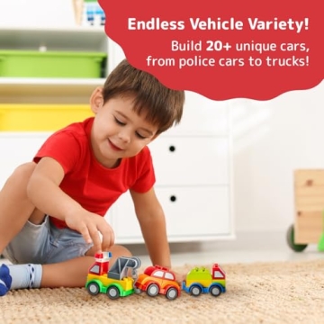 PREXTEX Building Toys - 60-Piece Toddler Block Set for Cars