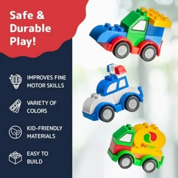 PREXTEX Building Toys - 60-Piece Toddler Block Set for Cars
