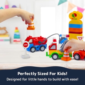 PREXTEX Building Toys - 60-Piece Toddler Block Set for Cars