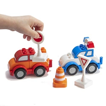 PREXTEX Building Toys - 60-Piece Toddler Block Set for Cars