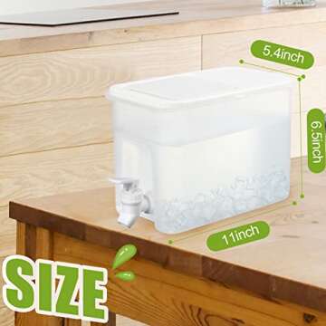 Mimorou 1 Gallon Drink Dispenser for Fridge with Spigot, Plastic Beverage Dispensers for Parties and...
