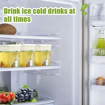 Mimorou 1 Gallon Drink Dispenser for Fridge with Spigot, Plastic Beverage Dispensers for Parties and Daily Use, Hot and Ice Juice Tea Water Container with Lid(Classic Style, 3 Pcs)