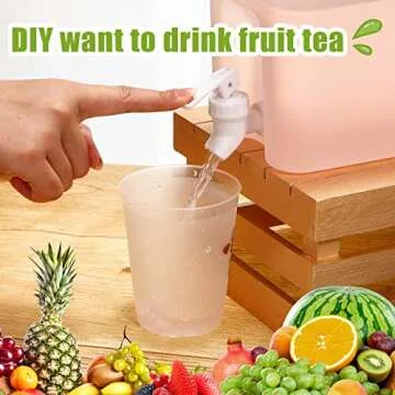 Mimorou 1 Gallon Drink Dispenser for Fridge with Spigot, Plastic Beverage Dispensers for Parties and Daily Use, Hot and Ice Juice Tea Water Container with Lid(Classic Style, 3 Pcs)