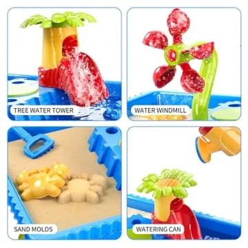 TEMI Sand Water Table for Outdoor Fun with 27 Accessories