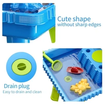 TEMI Sand Water Table for Outdoor Fun with 27 Accessories