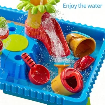 TEMI Sand Water Table for Outdoor Fun with 27 Accessories