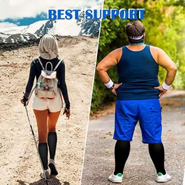 Aoliks Black Compression Socks for Women & Men 15-20 mmHg - Best Support for Nurses,Running,Hiking(S/M)