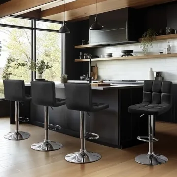 Stylish Yaheetech Adjustable Bar Stools Set for Modern Homes