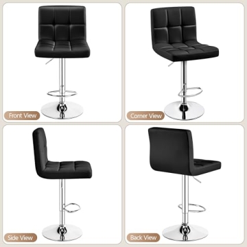 Stylish Yaheetech Adjustable Bar Stools Set for Modern Homes