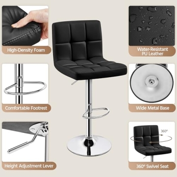 Stylish Yaheetech Adjustable Bar Stools Set for Modern Homes