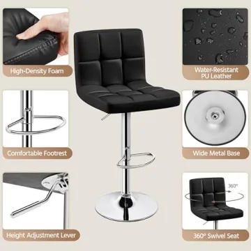 Stylish Yaheetech Adjustable Bar Stools Set for Modern Homes