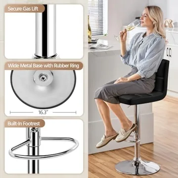 Stylish Yaheetech Adjustable Bar Stools Set for Modern Homes
