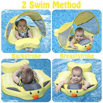 Mambobaby Float Baby Swim Float with Canopy and Tail