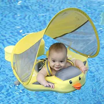 Mambobaby Float Baby Swim Float with Canopy and Tail