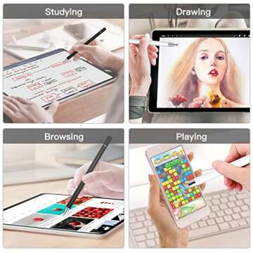 Stylus Pens for Touchscreen,2 Pack High Sensitivity & Precision Magnetic Disc Stylus Pen for iPad/Apple/iPhone/Samsung/Android All Capacitive Touch Screen