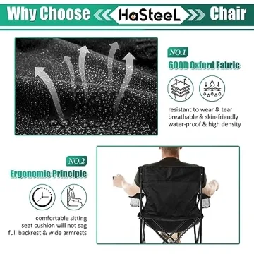HaSteeL Camping Chair - Oversized & Portable Outdoor Seating