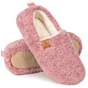 EverFoams Women's Cozy Pink Memory Foam House Slippers - Size 7-8
