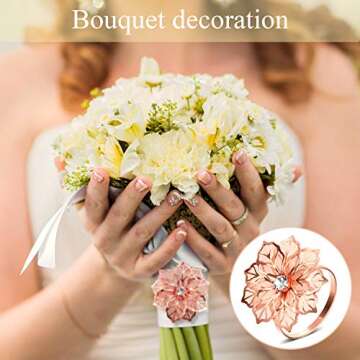 Hotop 12 Pcs Hollow Out Flower Napkin Rings Fall Napkin Ring Holder Metal Serviette Buckles Set for Dinner Thanksgiving Christmas Wedding Banquet Table Plates Decoration