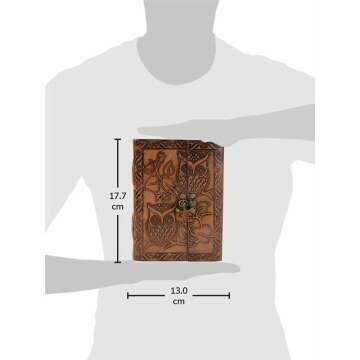 Owl Leather Journal - Vintage Handmade Notebook