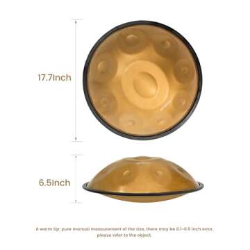 ASTEMAN Handpan - Portable Mini Gold 18 inch, 9 Notes