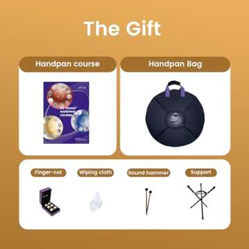 ASTEMAN Handpan - Portable Mini Gold 18 inch, 9 Notes