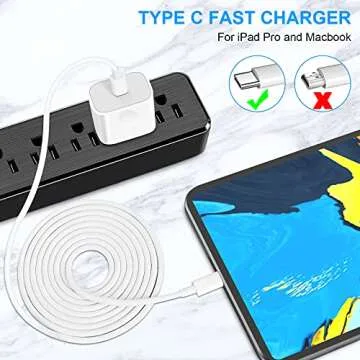 Fast Charging iPad Charger with 6.6ft USB C Cable