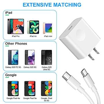 Fast Charging iPad Charger with 6.6ft USB C Cable
