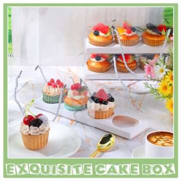 24 Clear Cupcake Boxes with Handle - Perfect for Events