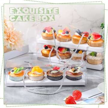 24 Clear Cupcake Boxes with Handle - Perfect for Events