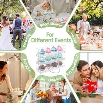 24 Clear Cupcake Boxes with Handle - Perfect for Events