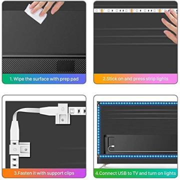 Govee TV LED Backlights, App Control TV LED Strip Lights, 7 Scene Modes & DIY Mode, 6.56FT Easy Installation USB LED TV Lights for 40-60 inch TVs, Computer, Bedroom, Gaming Monitor