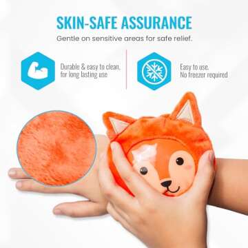 ICEWRAPS Small Ice Packs for Kids Boo Boos | Kids Reusable Ice Packs with Cloth Cover | Baby Ice Pac...