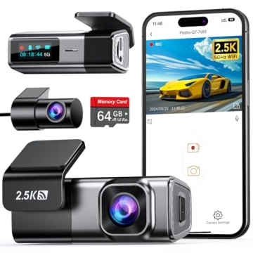 Navycrest 5G WiFi Dash Cam Front Rear 2.5K/1440p