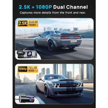 Navycrest 5G WiFi Dash Cam Front Rear 2.5K/1440p