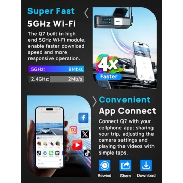 Navycrest 5G WiFi Dash Cam Front Rear 2.5K/1440p