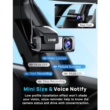 Navycrest 5G WiFi Dash Cam Front Rear 2.5K/1440p