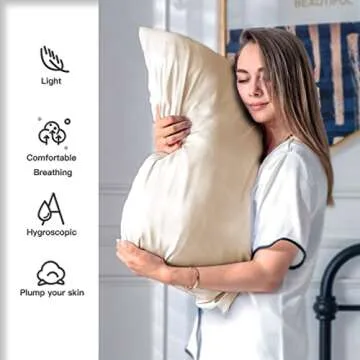 Silk Pillowcase for Hair and Skin,Soft,Breathable and Sliky 100% Queen Silk Pillow Case Set of 2,Both Sides Natural Mulberry Silk Pillowcases with Hidden Zipper(Queen Size 20"X 30",2pcs)