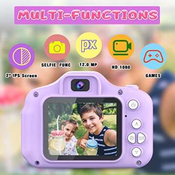 Dylanto Upgrade Kids Selfie Camera, Christmas Birthday Gifts for Girls&Boys Age 3-9, HD Digital Vide...