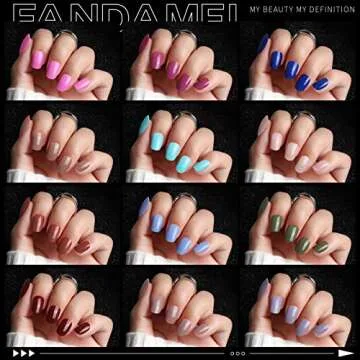 FANDAMEI Press on Nails Short, 24 Packs 576PCS Small Short Round Press on Nails, 24 Glossy Color Small Fake Nails, Glue on Nails with 7g Nail Glue, 24 Color False Nail for Small Nails and hands