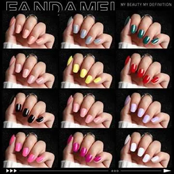 FANDAMEI Press on Nails Short, 24 Packs 576PCS Small Short Round Press on Nails, 24 Glossy Color Small Fake Nails, Glue on Nails with 7g Nail Glue, 24 Color False Nail for Small Nails and hands