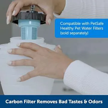 PetSafe Healthy Pet Water Station - Large, 320 oz Capacity - Gravity Pet Water Fountain, Automatic Cat Water Fountain or Dog Water Fountain - Water Dispenser - Removable Stainless Steel Bowl Included