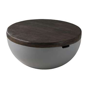 HOMPUS Modern Drum Shaped Side Table for Indoor Outdoor Use